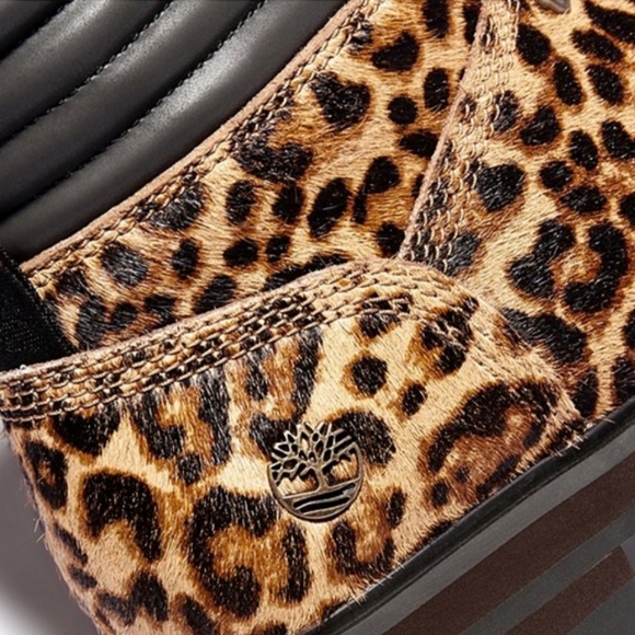 NWT Timberland London Square Leopard Print Calf Hair Mid Hiker Safari Boots - Picture 5 of 15